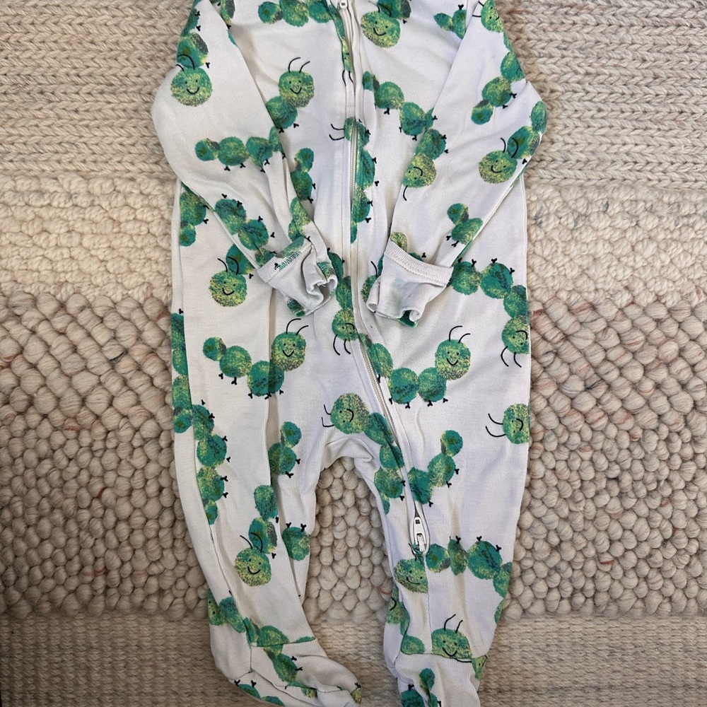 Green Caterpillar Print Kids One-Piece - old navy
